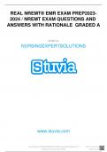 REAL NREMT® EMR EXAM PREP2023- 2024 / NREMT EXAM QUESTIONS AND ANSWERS WITH RATIONALE GRADED