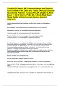 (Combined) Chapter 04 - Communication and Physical Assessment of the Child and Family [Wong's Essential Questions], Pediatric nursing NCLEX Chapter 3, Peds Exam 1 - Ch 3 Evolve, Ped's Ch. 1, Peds Final Exam Study Guide, All With Complete Solution. U