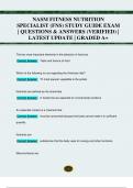 NASM FITNESS NUTRITION  SPECIALIST (FNS) STUDY GUIDE EXAM  | QUESTIONS & ANSWERS (VERIFIED) |  LATEST UPDATE | GRADED A+