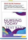 TEST BANK Solutions -NURSING TODAY; Transition and Trends 11th Edition, JoAnn Zerwekh, & Ashley Zerwekh Garneau,2023, /ISBN-13 978-0323810159/Complete Guide.