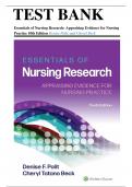Test Bank for  Essentials of Nursing Research, 10th Edition (Polit, 2022), Chapter 1-18 | All Chapters