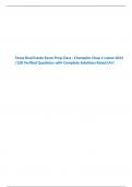 Texas Real Estate Exam Prep Class - Champion Chap.1 Latest 2024 /128 Verified Questions with Complete Solutions Rated (A+)