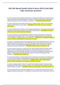 2023 RN Mental Health Online Practice 2023 B with NGN High rated Exam questions A nurse is performing a cognitive assessment to distinguish delirium from dementia in a client whose family reports episodes of confusion. Which of the following assessment fi