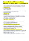 Maternal Newborn ATI Proctored Exam Questions and Answers Latest Updated 2024/2025 (100% Correct)