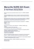 LATEST Maryville NURS 623 Exam 3 Verified 2023/2024