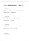 BIOL 102 QUIZ 8 (2 Versions), BIOL 102 Principles of Human Biology, Liberty University