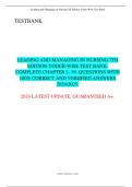 LEADING AND MANAGING IN NURSING 7TH EDITION YODER-WISE TEST BANK. COMPLETE CHAPTER 1- 30. QUESTIONS WITH 100% CORRECT AND VERIIFIED ANSWERS 2024/2025.  2024 LATEST UPDATE, GUARANTEED A+.