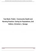 TEST BANK for Public Community Health and Nursing Practice 2nd Edition. Caring for Populations. A+