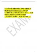 CCEP COMPLIANCE AND ETHICS  PROFESSIONAL EXAM/ CCEP  CERTIFICATION LATEST 2024 – 2025 WITH 200 QUESTIONS AND  ANSWERS ALREADY GRADED A+