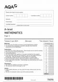 AQA A LEVEL MATHEMATICS PAPER 1 QUESTION PAPER 2023 {7357/1}