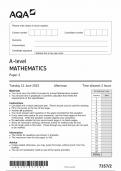 AQA A LEVEL MATHEMATICS PAPER 2 QUESTION PAPER 2023 JUNE {7357/2}