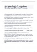 CA Notary Public Practice Exam Questions and Correct Answers