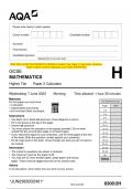 2023 AQA GCSE MATHEMATICS 8300/2H Higher Tier Paper 2 Calculator Question Paper & Mark scheme (Merged) June 2023 [VERIFIED]