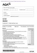 2024 AQA GCSE MUSIC 8271/W Component 1 Understanding Music Question Paper & Mark scheme (Merged) June 2023 [VERIFIED]