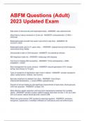 ABFM Questions (Adult) 2023 Updated Exam 