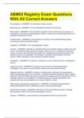 ABMDI Registry Exam Questions With All Correct Answers