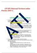 ATI RN Maternal Newborn online Practice 2019 A ATI RN Maternal Newborn 1. A nurse is caring for a client who has uterine atony and is experiencing postpartum hemorrhage. Which of the following actions is the nurse’s priority? • Massage the client’s fundus