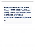 NUR2063 Final Exam Study Guide / NUR 2063 Final Exam Study Guide QUESTIONS AND CORRECT ANSWERS VERIFIED ANSWERS GRADED A+