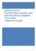 ESSENTIALS OF PSYCHIATRIC NURSING 2ND EDITION BOYD LUEBBERT TEST BANK COMPLETE GUIDE