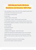 HESI Mental Health RN Exam Questions and Answers 100% Pass