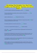 Microbiology Final Straighter Line, Final Exam Straighter Line Microbiology | Questions And Answers Rated A+