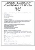 CLINICAL HEMATOLOGY COMPREHENSIVE REVIEW Q & A 2024