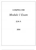 G150 PHA 1500 MODULE 1 EXAM Q & A 2024