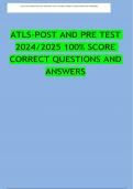 ATLS-POST AND PRE TEST 2024/2025 100% SCORE CORRECT QUESTIONS AND ANSWERS