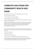 COMPLETE SOLUTIONS FOR  COMMUNITY HEALTH HESI  EXAM