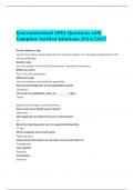 Gastrointestinal APEA Questions with Complete Verified Solutions 2024/2025