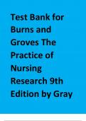 Test Bank for Burns and  Groves The  Practice of  Nursing  Research 9th  Edition by Gray