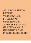 ATLS POST TEST 6 LATEST VERSIONS,ALL FINAL EXAM QUESTIONS & ANSWERS 2024/2025 GRADED A +(ALL QUESTIONS AND POSSIBLE ARE HERE)