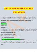 ATI LEADERSHIP RETAKE EXAM QUESTIONS AND ANSWERS with EXPLANATTIONS 2024