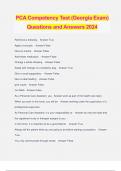 PCA Competency Test (Georgia Exam) Questions and Answers 2024