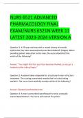  NURS 6521 ADVANCED PHARMACOLOGY FINAL EXAM/NURS 6521N WEEK 11 LATEST 2023-2024 VERSION A NURS 6521 ADVANCED PHARMACOLOGY FINAL EXAM/NURS 6521N WEEK 11 LATEST 2023-2024 VERSION A NURS 6521 ADVANCED PHARMACOLOGY FINAL EXAM/NURS 6521N WEEK 11 LATEST 2023-20