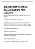 NCLEX BREAST DISORDERS  EXAM QUESTIONS AND  ANSWERS