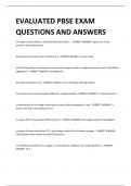 EVALUATED PBSE EXAM  QUESTIONS AND ANSWERS