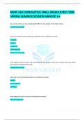 NURS 433 CUMULATIVE FINAL EXAM LATEST 2024 SPRING SUMMER SESSION GRADED A+
