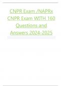 CNPR Exam NAPRx CNPR Exam WI TH 160 Questions and Answers 20 2 4 2025