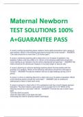 UPDATED 2024 Maternal Newborn TEST SOLUTIONS 100% A+GUARANTEE PASS