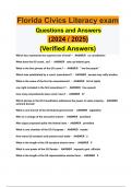 Florida Civics Literacy exam Questions and Answers (2024 / 2025) (Verified Answers)