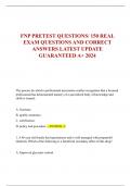 FNP PRETEST QUESTIONS/ 150 REAL  EXAM QUESTIONS AND CORRECT  ANSWERS LATEST UPDATE  GUARANTEED A+ 2024