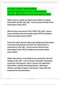 Florida Crime Information Center/National Crime Information Center (Questions And Answers) 2024