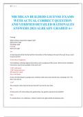 MICHIGAN BUILDERS LICENSE EXAMS  WITH ACTUAL CORRECT QUESTION  AND VERIFIED DETAILED RATIONALES  ANSWERS 2024 ALREADY GRADED A+