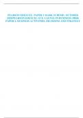 PEARSON EDEXCEL: PAPER 2 MARK SCHEME: OCTOBER 2020/PEARSON EDEXCEL GCE A LEVEL IN BUSINESS (9BS0) PAPER 2: BUSINESS ACTIVITIES, DECISIONS AND STRATEGY