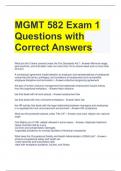 MGMT 582 Exam 1 Questions with Correct Answers