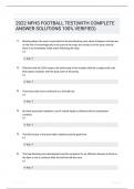 2022 NFHS FOOTBALL TEST EXAM QUESTIONS 55 TERMS WITH VERIFIED DEFINITIONS UPDATED 2024