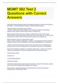 BUNDLE FOR MGMT 582 Exam Questions and Answers All Correct