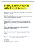 FIN582 Exam Questions with Correct Answers