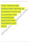 Test bank for pediatric physical examination an illustrated handbook 3rd edition duderstadt / All chapters /  Updated 2024 / Rated A+